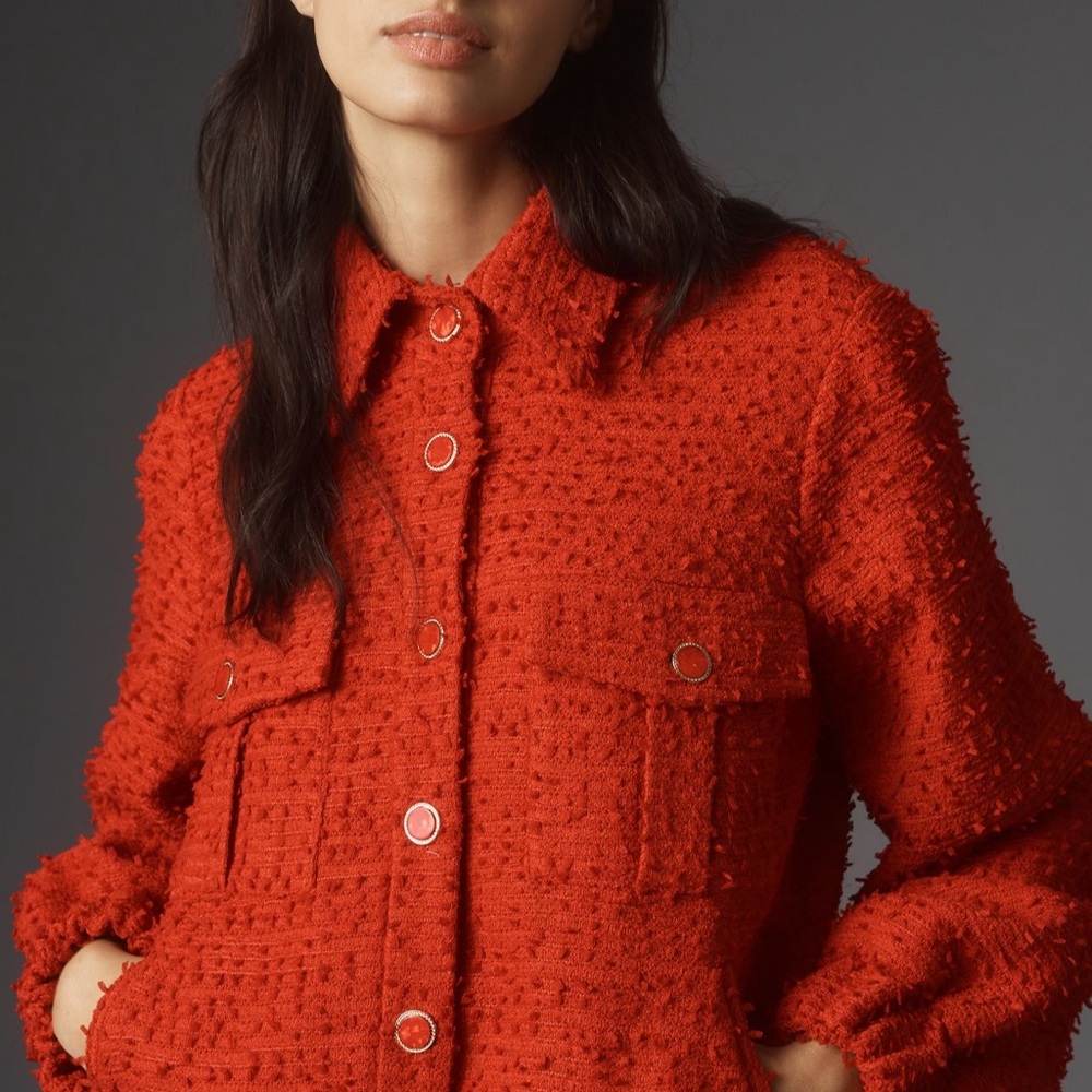 Endless Rose Textured Red Utility Jacket